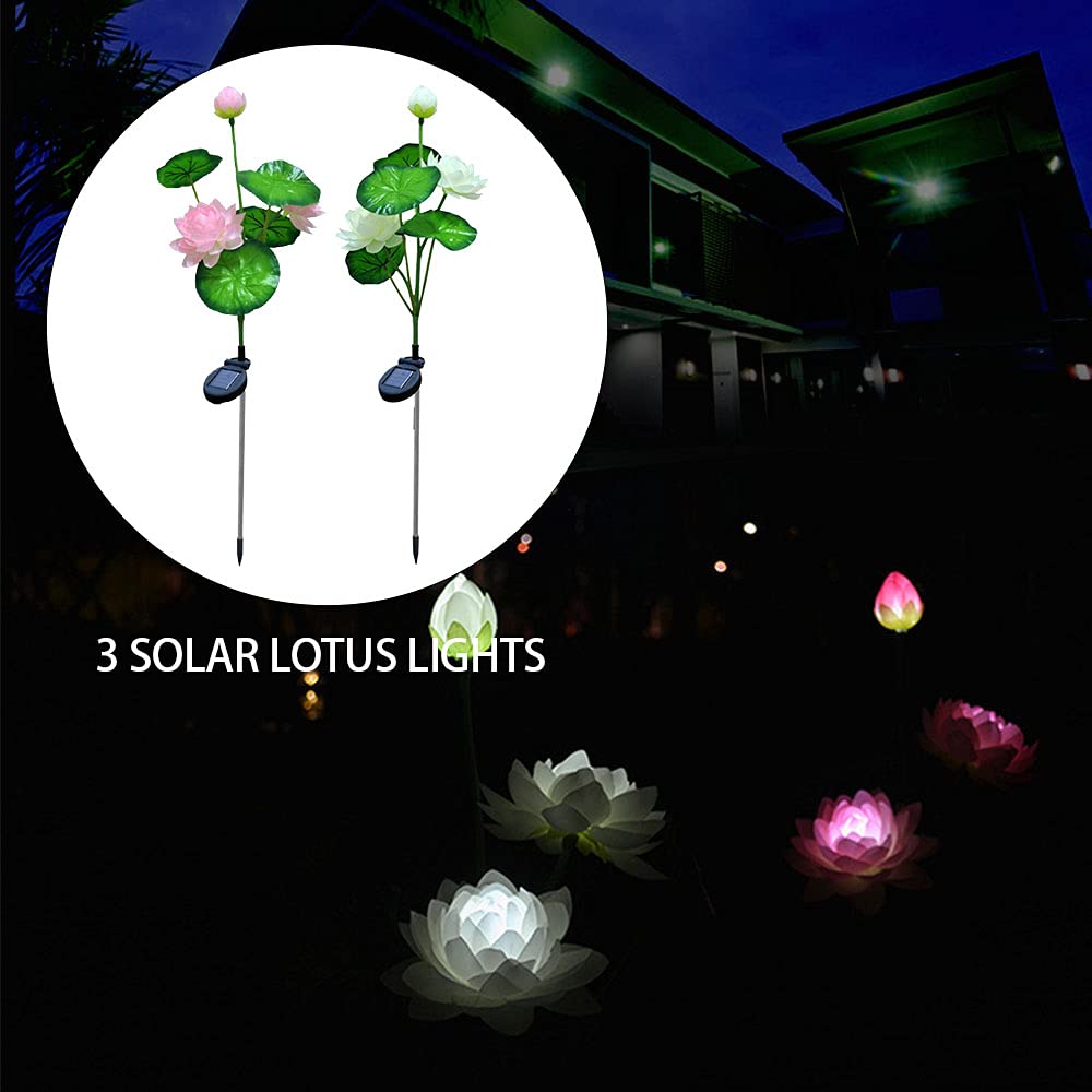 Woowooh 10pcs Solar Simulation Lotus Garden Lights