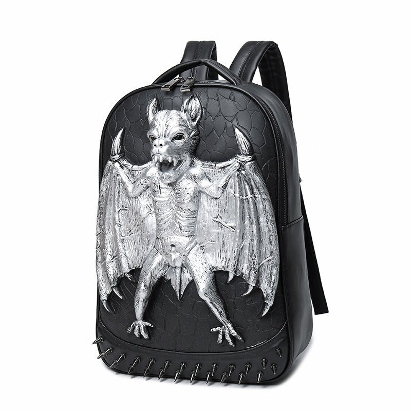 Woowooh 3D Bat Embossed Punk Style Waterproof Backpack