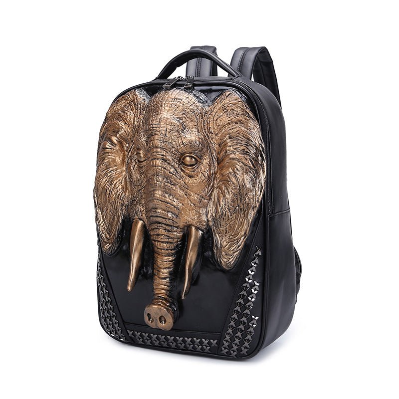 Woowooh 3D Embossed Elephant Punk Style Backpack