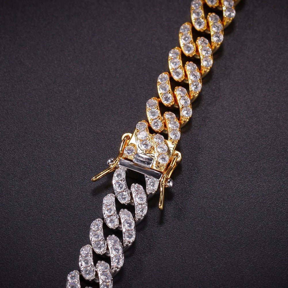 Woowooh 9MM Cuban Link Chain in Golden & Silver