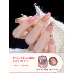 Cat Eye Nail Polish Glitter Design Coastal Light Series