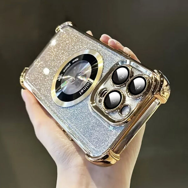 iPhone Case Megnetic Gradient Sequin Lens Film Anti-drop