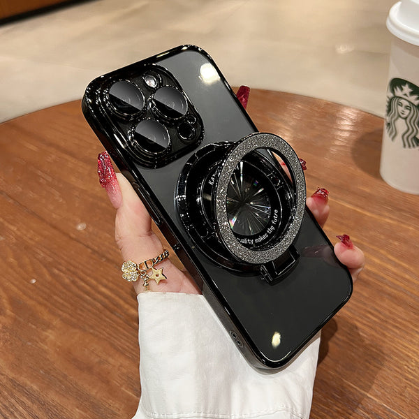 iPhone Case with Glitter Card Megnetic Holder