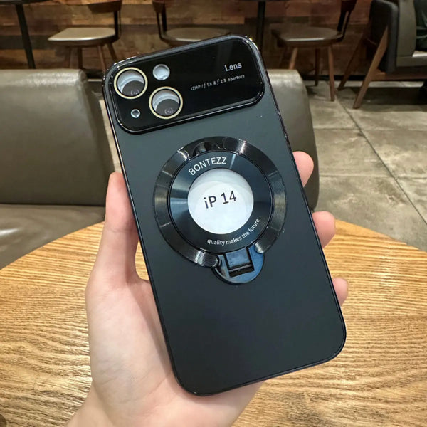 iPhone Case with Lens Film Magnetic Holder
