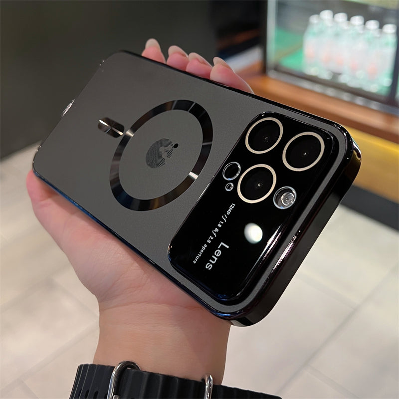 iPhone Case with Lens Film Magnetic Wireless Charging