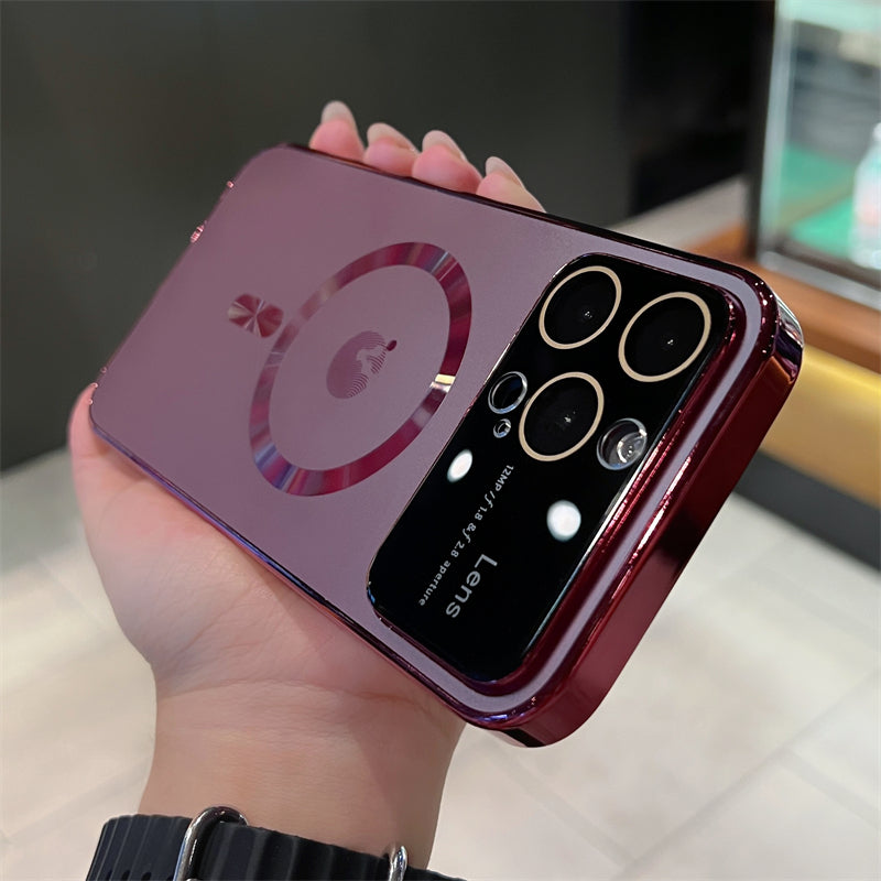 iPhone Case with Lens Film Magnetic Wireless Charging