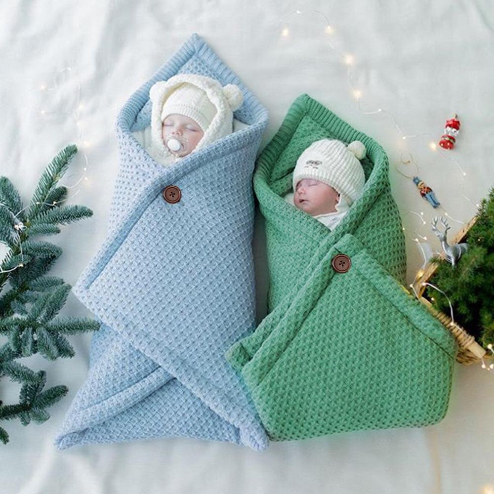 Baby Sleeping Bags Envelope Candy Color Knitted Cocoon for Newborns