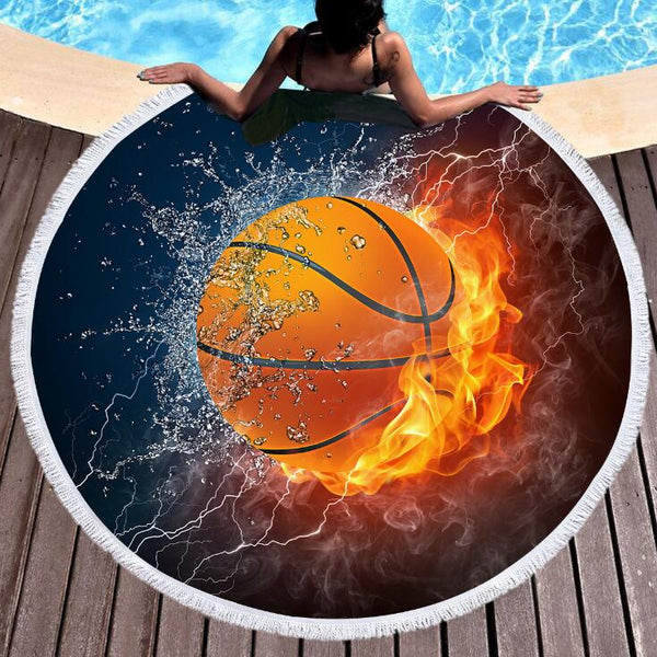 Basketball 3D Beach Towel