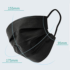 Disposable Antiviral Face Mask 3 Layers Black