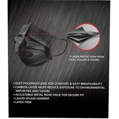 Disposable Antiviral Face Mask 3 Layers Black