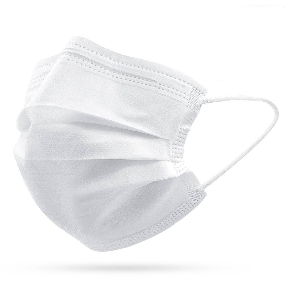 Disposable Face Mask White Earloop 3-ply