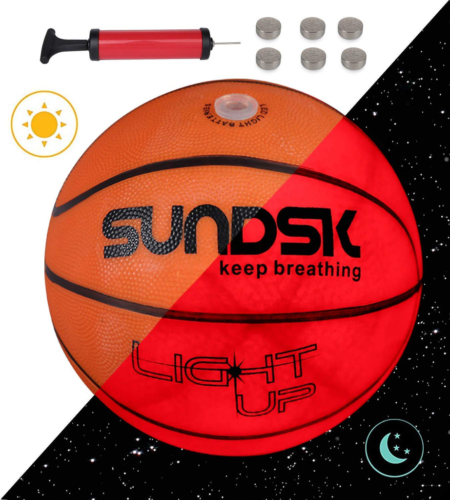 Glow-in-the-dark LED Basketball Set and Luminous Net