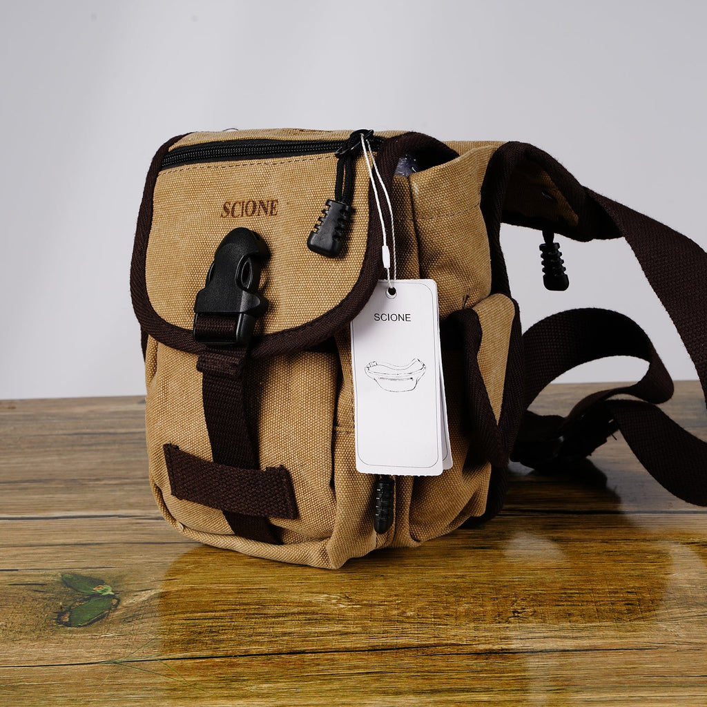 SCIONE Leg Canvas Sports Lightweight Pack for Men Tactical Motorcycle Bike Cycling Multi-Pocket Waist Travel Hiking Climbing Thigh Bag Pocket
