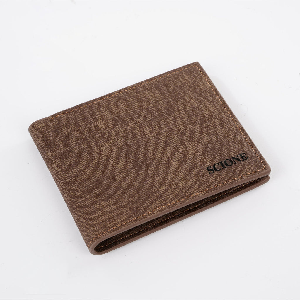 SCIONE Wallet Men's Slim Minimalist Wallets with RFID Blocking for Men Front Pocket Leather