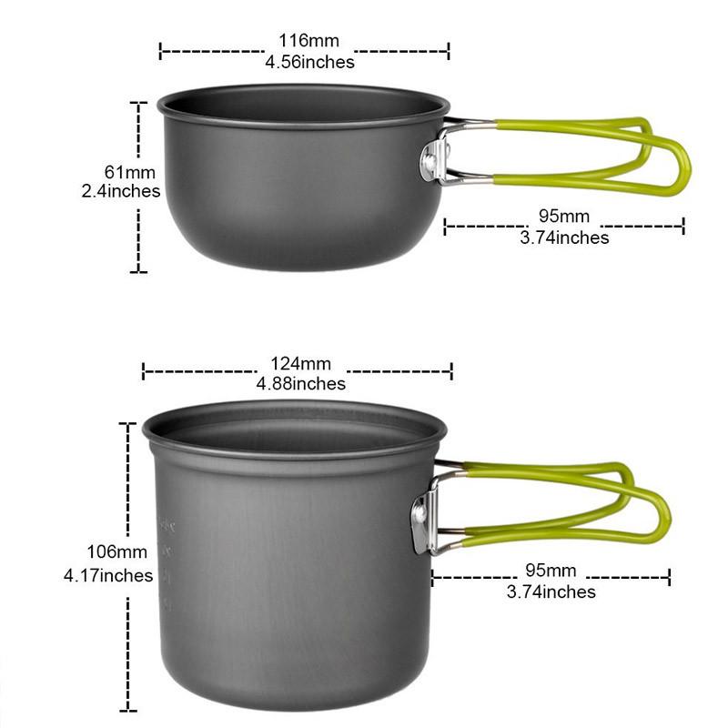 Ultralight Portable Outdoor Pot Pan & Stove Set with Piezo Ignition