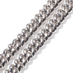 Woowooh 13MM Iced S-Link White & Pink/Blue Cuban Chain