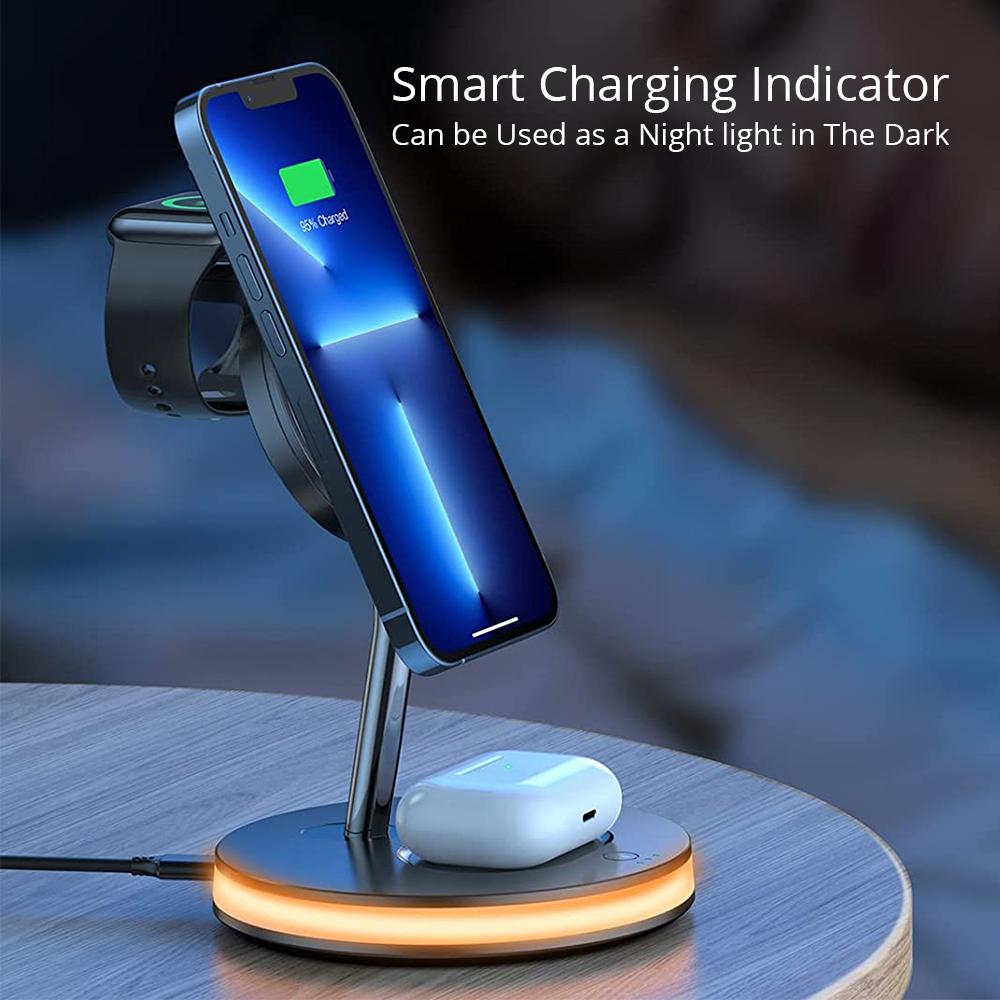 Woowooh 15W Wireless Charger Station with Light