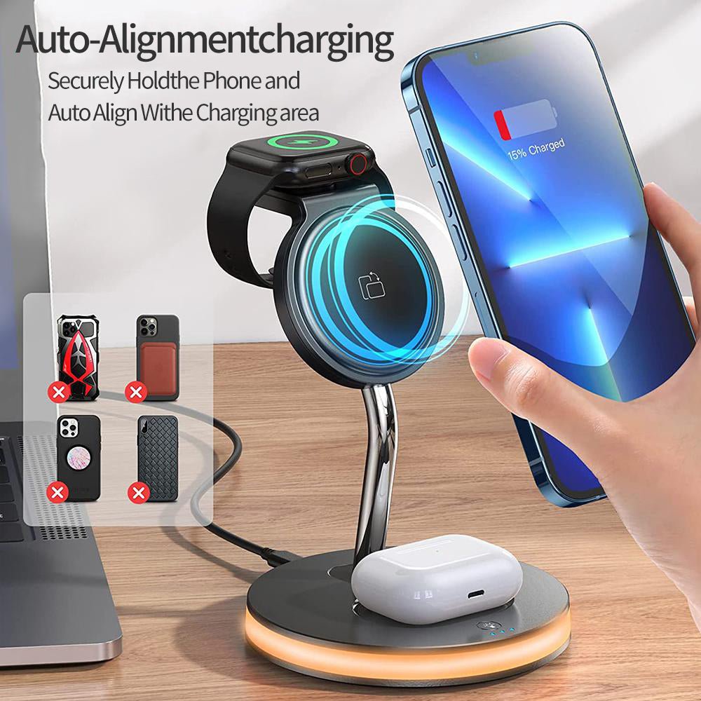 Woowooh 15W Wireless Charger Station with Light