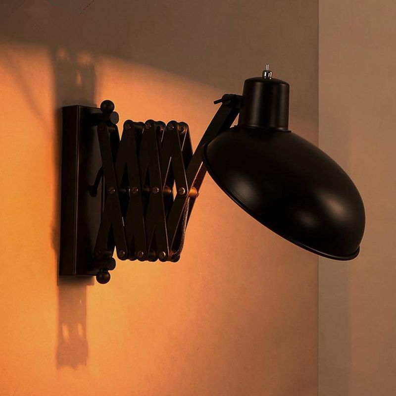 Woowooh 1-Bulb Stretch Arm Bowl Shade Wall Vintage Light