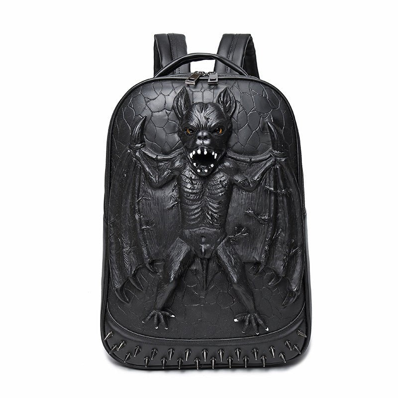 Woowooh 3D Bat Embossed Punk Style Waterproof Backpack