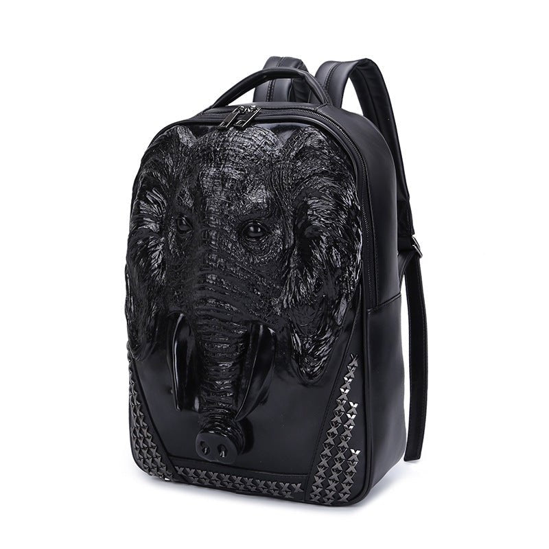 Woowooh 3D Embossed Elephant Punk Style Backpack