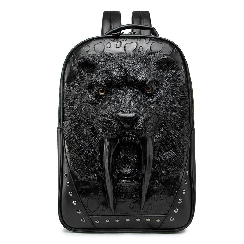 Woowooh 3D Embossed Sabre Tooth Tiger Punk Style Waterproof Backpack Woowooh 3D Embossed Sabre Tooth Tiger Punk Style Waterproof Backpack