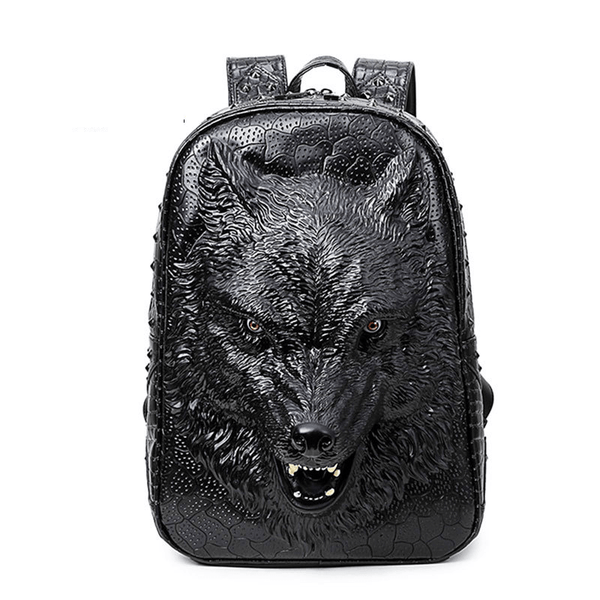 Woowooh 3D Embossed Wolf Punk Backpack