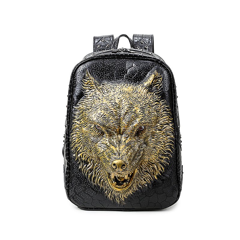 Woowooh 3D Embossed Wolf Punk Backpack
