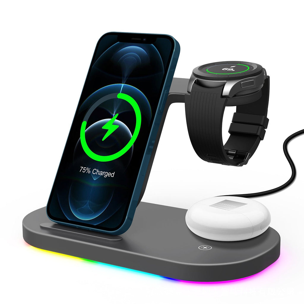 Woowooh 3 in 1 Wireless Chargers Stand with RGB Lamp