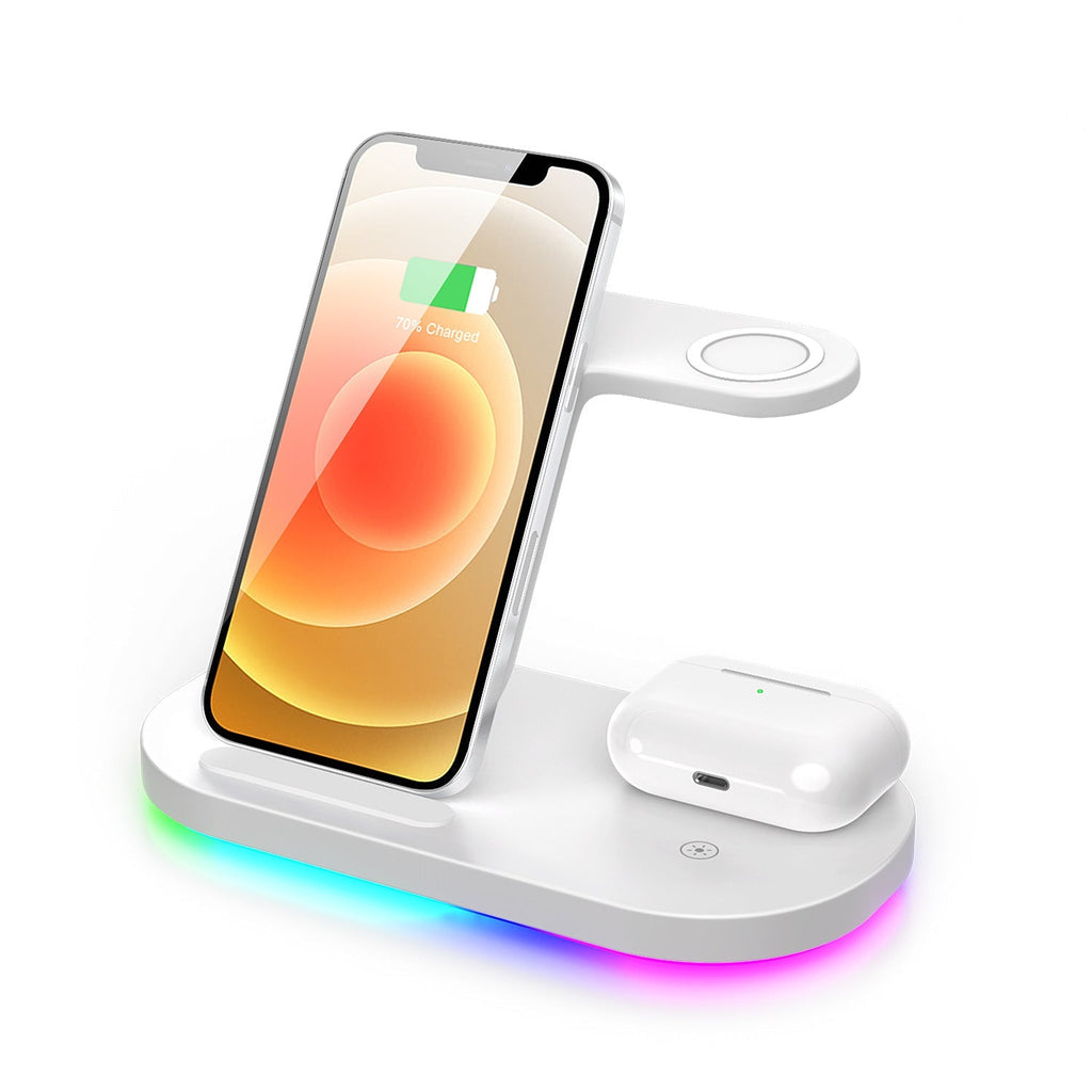 Woowooh 3 in 1 Wireless Chargers Stand with RGB Lamp