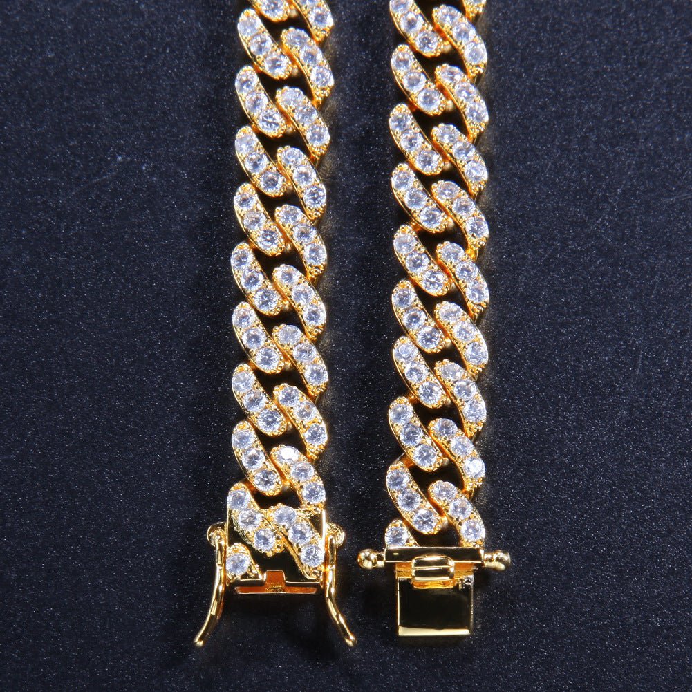 Woowooh 9MM Cuban Link Chain in Golden & Silver