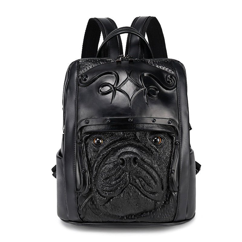 Woowooh Chinese Dragon + Bulldog Embossed Waterproof Backpack