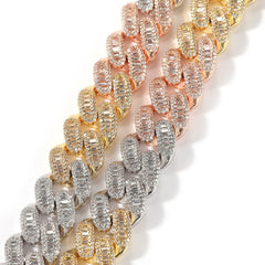Woowooh Hip Hop 15MM Tricolor Cuban Link Chain