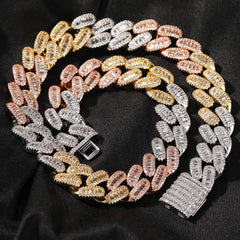 Woowooh Hip Hop 15MM Tricolor Cuban Link Chain
