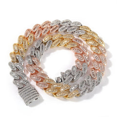 Woowooh Hip Hop 15MM Tricolor Cuban Link Chain