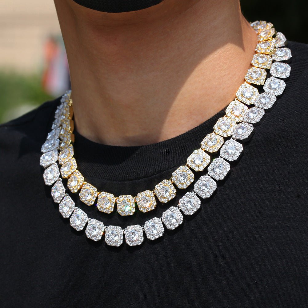 Woowooh Hip Hop Iced Out CZ Copper 1 ROW Tennis Chain