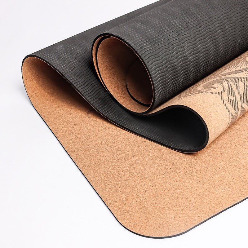Woowooh Mandala Cork Yoga Mat with Alignment Lines