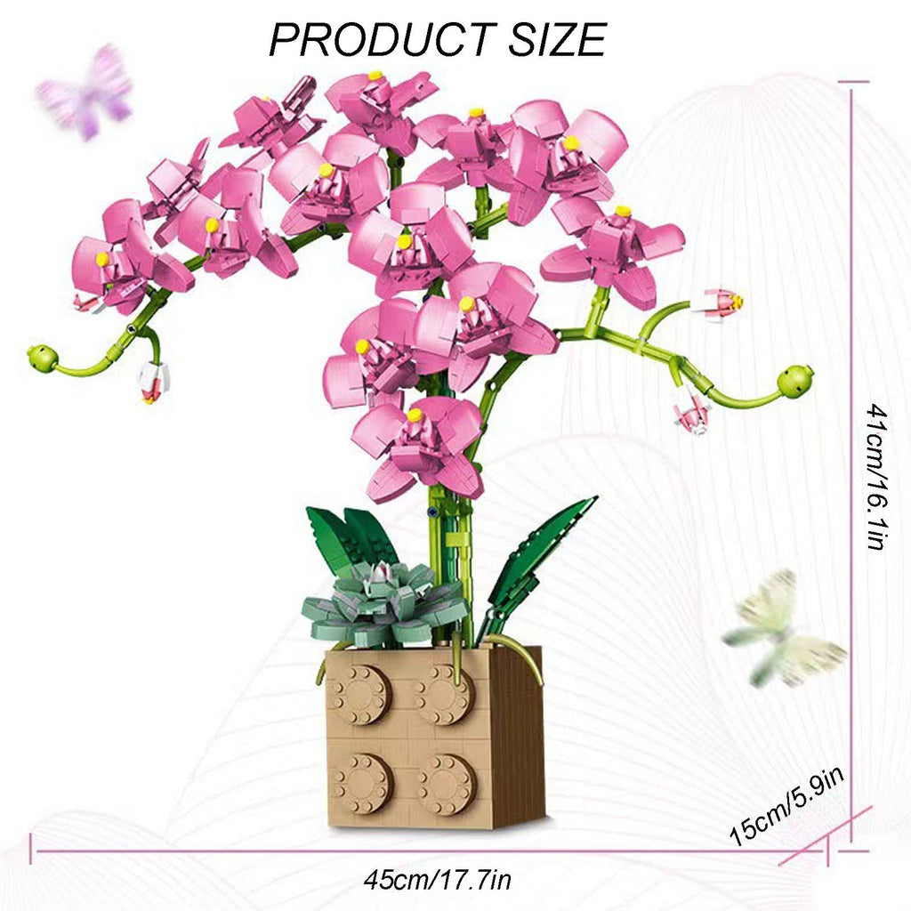 Woowooh Phalaenopsis Bouquet Building Blocks Gift for Children Friends Families