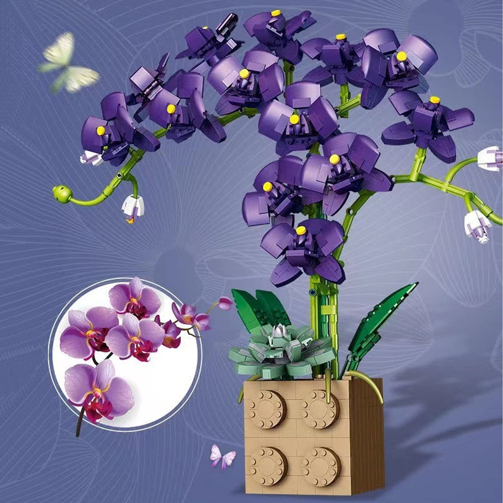 Woowooh Phalaenopsis Bouquet Building Blocks Gift for Children Friends Families
