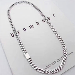 Woowooh Silver Iced Cuban Link Chain 24 Inch for Men