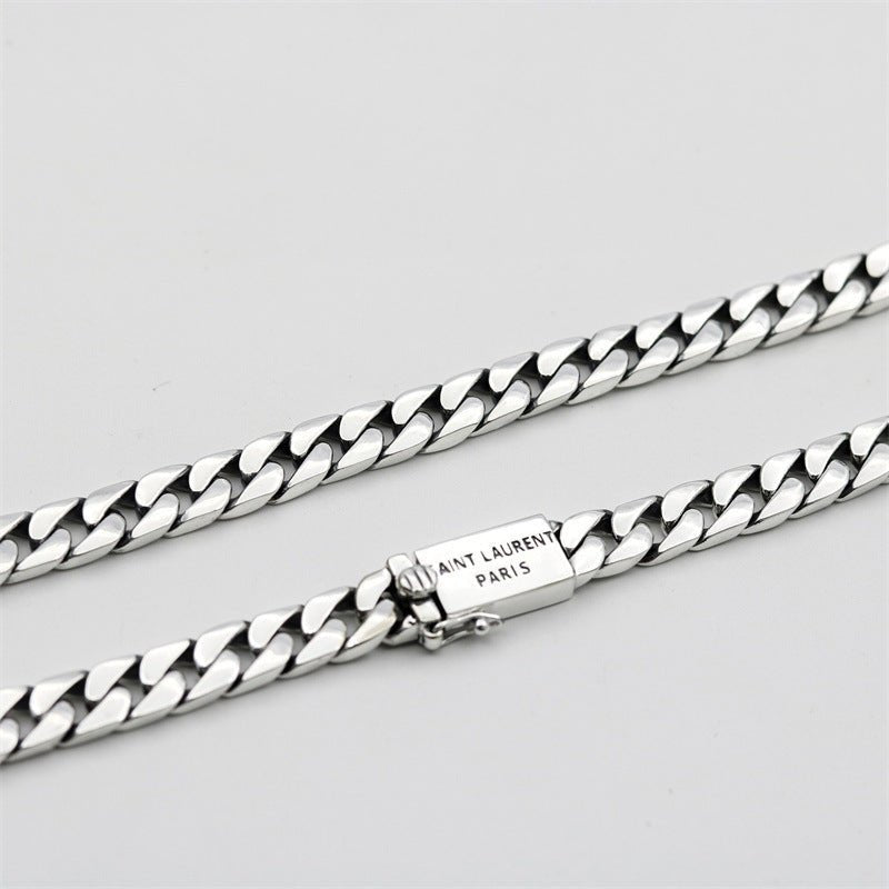 Woowooh Silver Iced Cuban Link Chain 24 Inch for Men