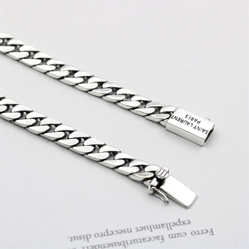 Woowooh Silver Iced Cuban Link Chain 24 Inch for Men