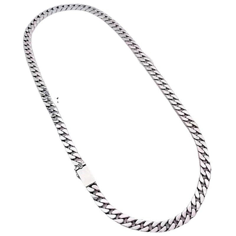 Woowooh Silver Iced Cuban Link Chain 24 Inch for Men