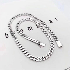 Woowooh Silver Iced Cuban Link Chain 24 Inch for Men