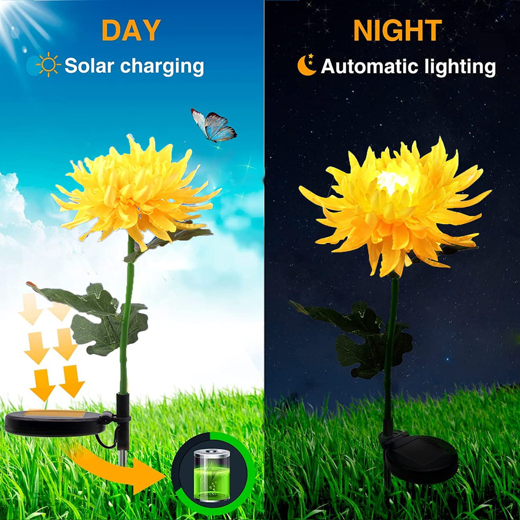 Woowooh Solar Chrysanthemum Garden Lights 2 Pack