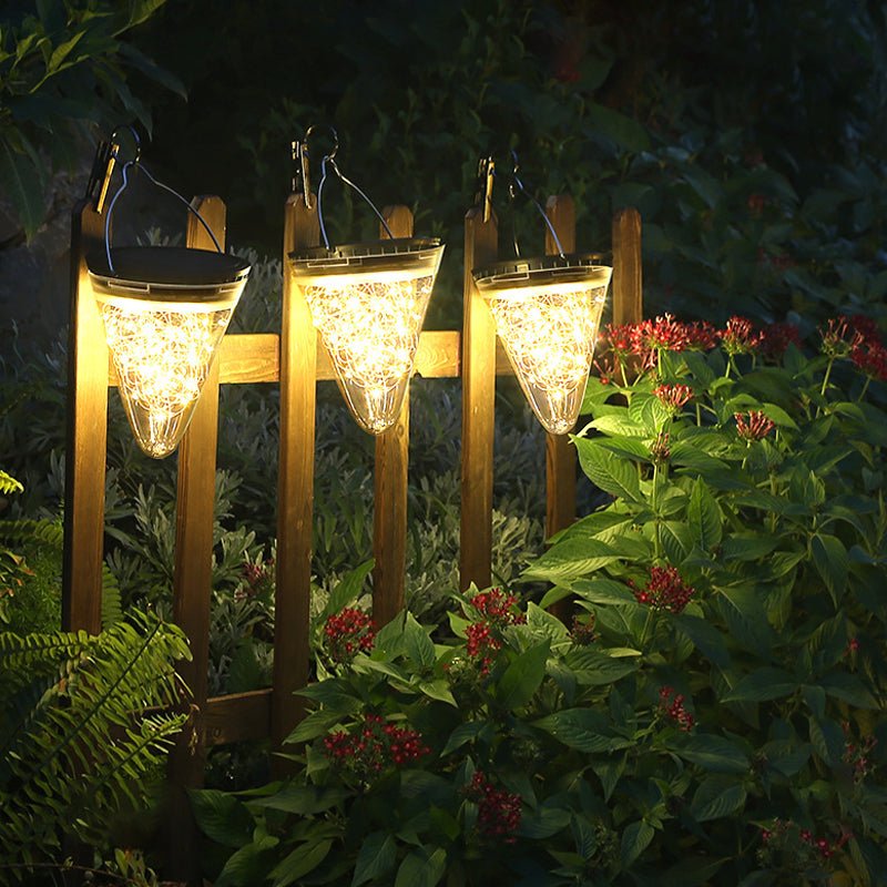 Woowooh Solar Hanging Cone Star Garden Lights