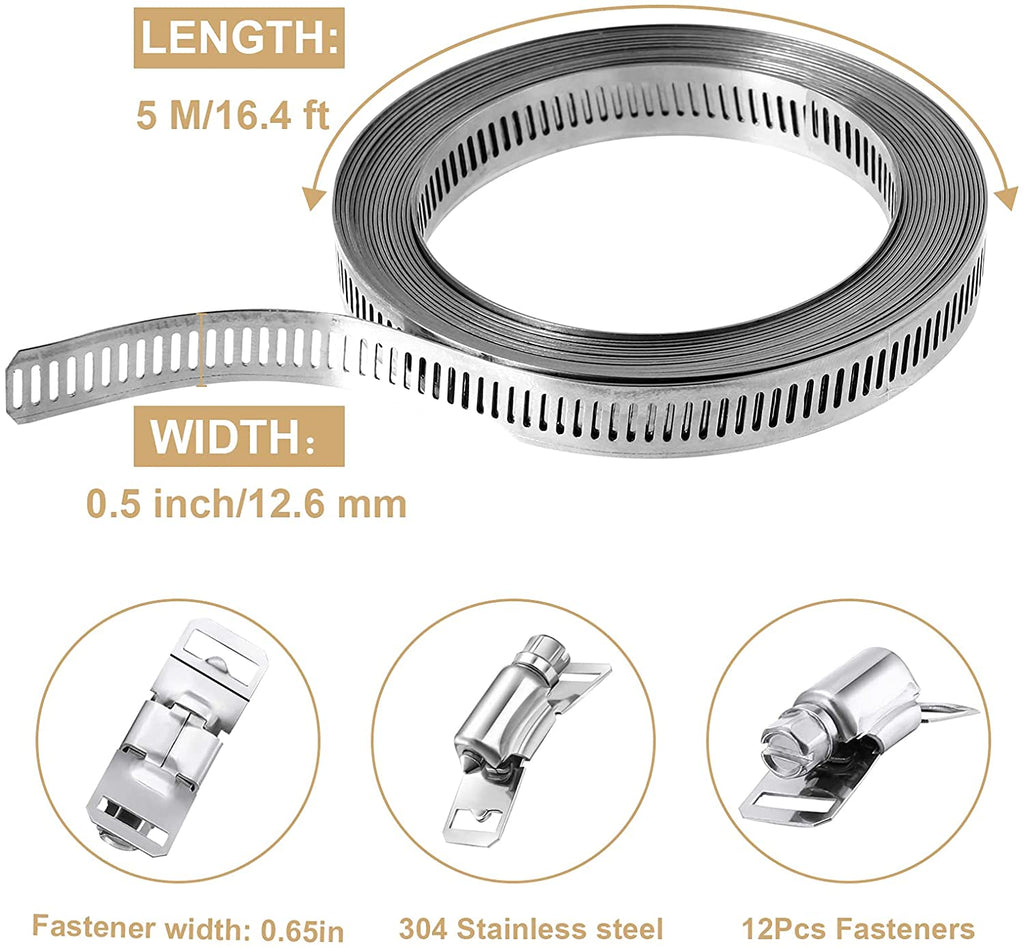 Woowooh Stainless Steel Hose Clamps