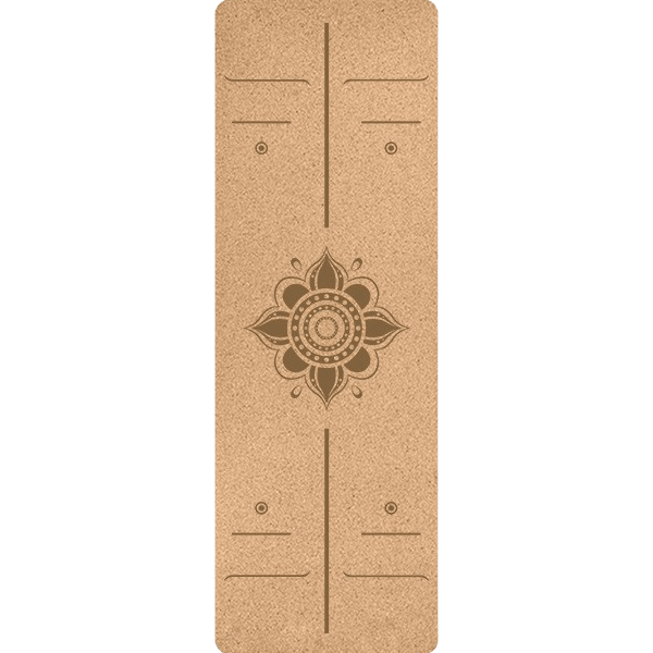 Woowooh Sunflower Cork Yoga Mat with Alignment Lines