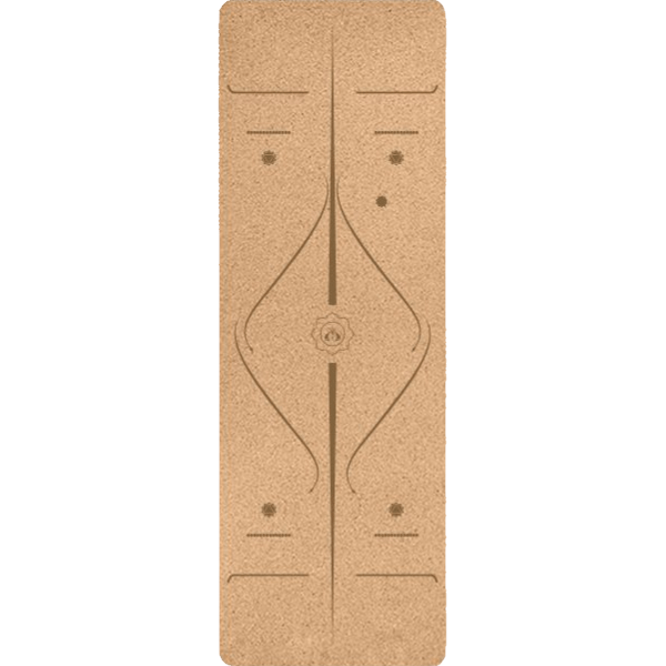 Woowooh Water Flow Cork Yoga Mat with Alignment Lines